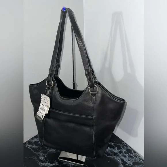 The Sak Handbag Sierra Leather Black Shopper Shoulder Bag AUTHENTIC NWT - Picture 8 of 12